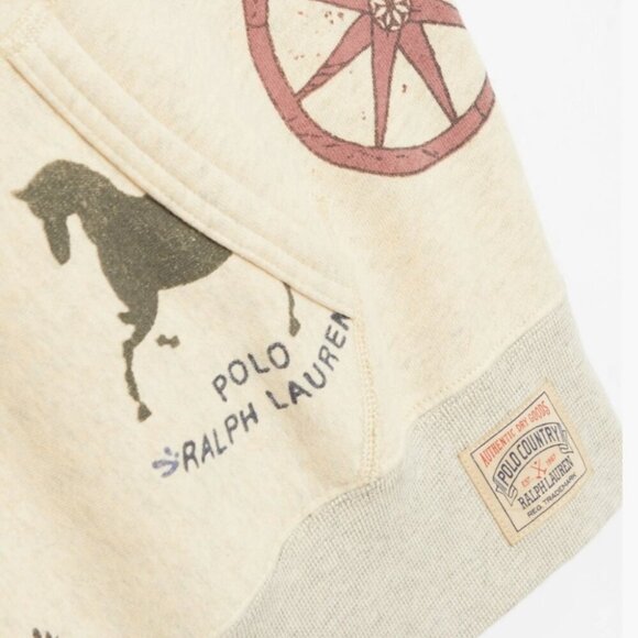 Polo Country Ralph Lauren Mens Fleece Rustic Farm Graphic Hoodie NWT $268 - Picture 4 of 8